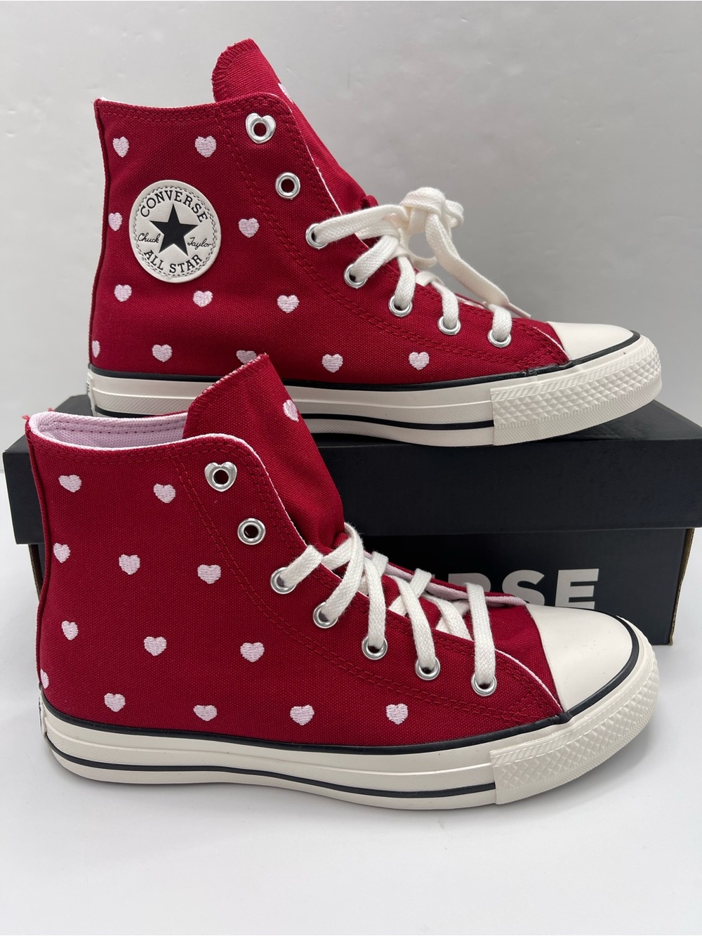 Converse A19065F WMNS 
CTAS HI
DAYS AHEAD/VINTAGE WHITE Sneakers 
Heart Print - Picture 2 of 16